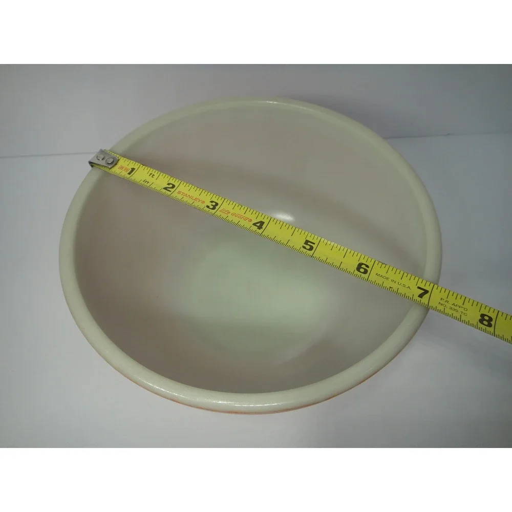 Vintage Pyrex Red Orange Milk Glass Mixing Bowl 7 Inch Round Retro Kitchenware